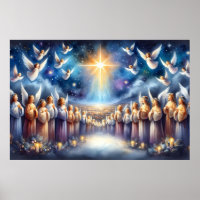 Coro celestial bajo la estrella de Belén