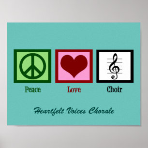 Póster Coro de Amor y Paz Azul Claro Personalizado