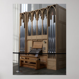 Póster Coro de la Iglesia Hallgrímskirkja Órgano Reikiavi