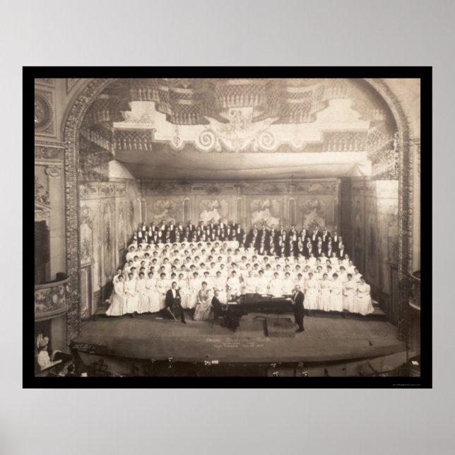 Póster Coro de piano Milwaukee Foto 1906 (Frente)