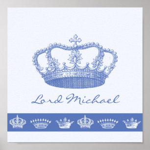 Póster Corona azul personalizada