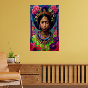 Póster Corona de bronce princesa asiática