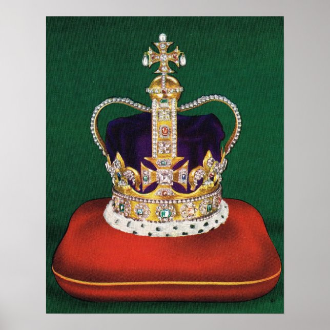 Póster Corona de coronación de Inglaterra (Frente)