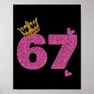 Póster Corona de cumpleaños 67 67 años Cumple 