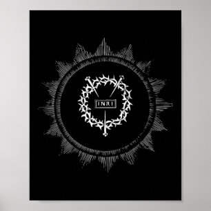 Póster Corona De Espinas Jesucristo Inri Pascua Crucifixi