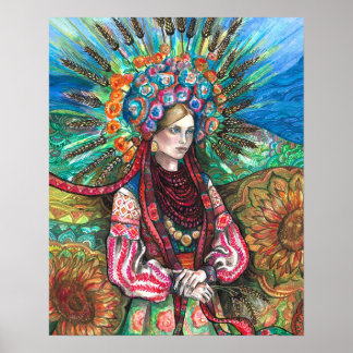 Póster Corona de flores de Ucrania