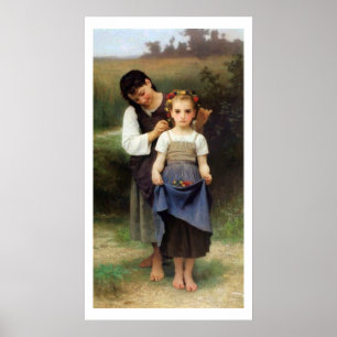 Póster Corona de flores, poster de Bouguereau