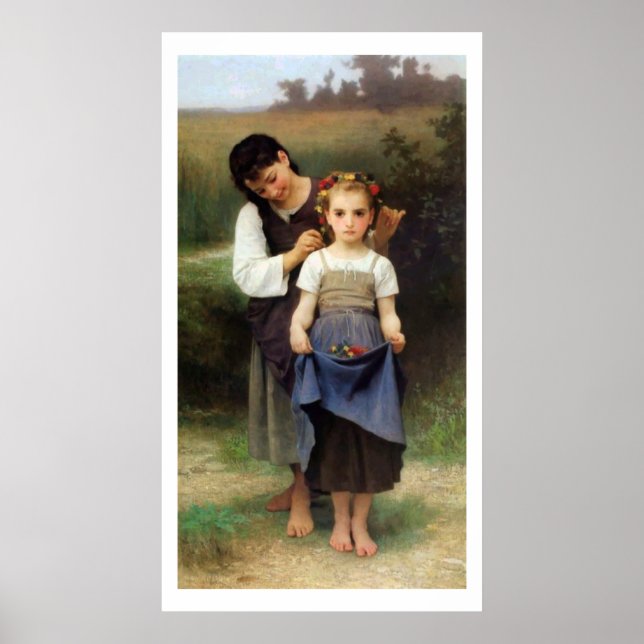 Póster Corona de flores, poster de Bouguereau (Frente)