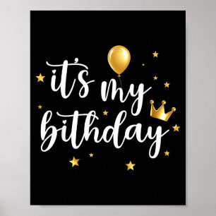 Póster Corona de globo Es mi cumpleaños Cumpleaños Fiesta