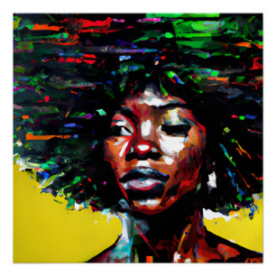 Póster Corona de la Reina Melanina Afrodescendiente