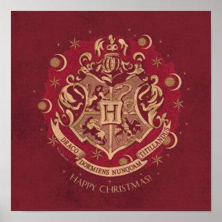 Póster Corona de Navidad de la Cresta de HOGWARTS™ Roja