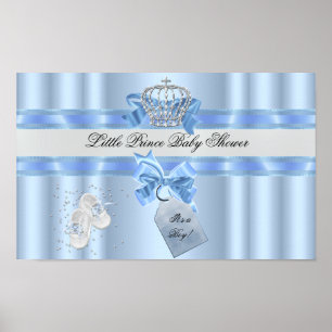 Póster Corona de principito azul de Baby Shower Boy 3a