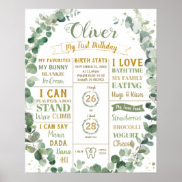 Póster Corona de Verdor Cumpleaños Aniversario Estadístic