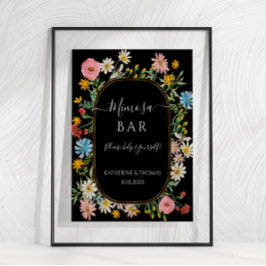 Póster Corona floral de flores silvestres Boho Chic para 