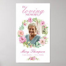 Corona Floral Rosa Recuerdo Foto Funeral