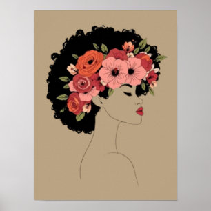 Póster Corona floreada