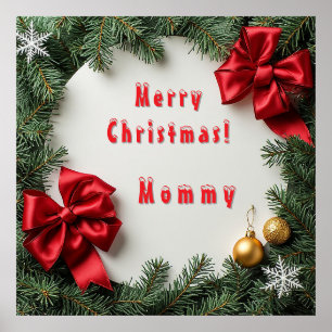 Póster Corona navideña festiva