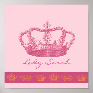 Póster Corona rosa personalizada