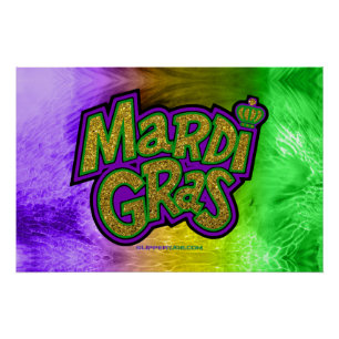 Póster Corona tema festivo Mardi Gras de SlipperyJoe rein