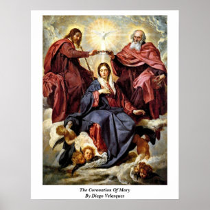 Póster Coronación De María Por Diego Velázquez