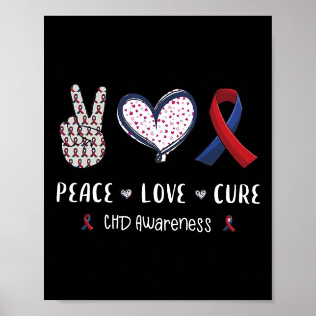 Póster Coronary Heart Disease Ribbon Chd Awareness Month  (Frente)