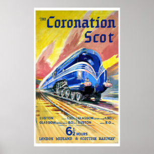 Póster Coronation England Vintage Travel Poster restaurad