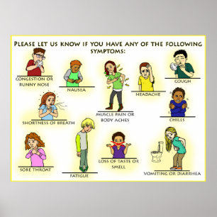 Póster Coronavirus visual symptoms Poster