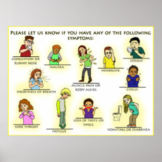 Póster Coronavirus visual symptoms Poster