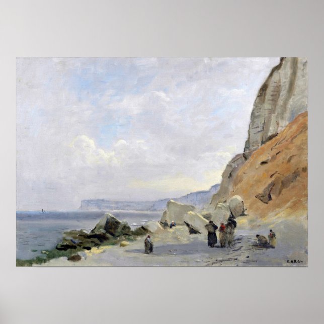 Póster Corot - Acantilados De Chalk Cerca De Yport (Frente)
