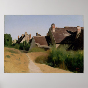 Póster Corot - Casas cerca de Orleans
