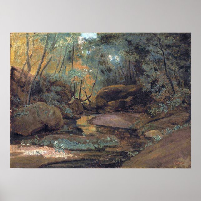 Póster Corot - Civita Castellana Torrent Bajo Los Árboles (Frente)