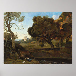 Póster Corot - Descanso del Pastor