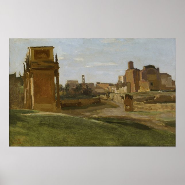 Póster Corot - El Arco De Constantina Y El Foro (Frente)