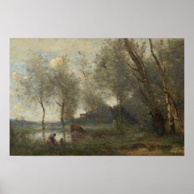 Póster Corot - El estanque 1868 (Frente)