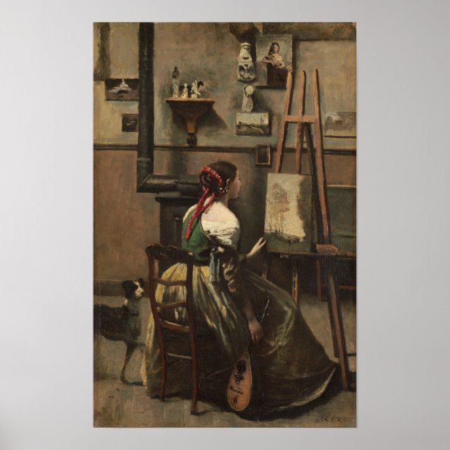 Póster Corot - El estudio del artista (Frente)