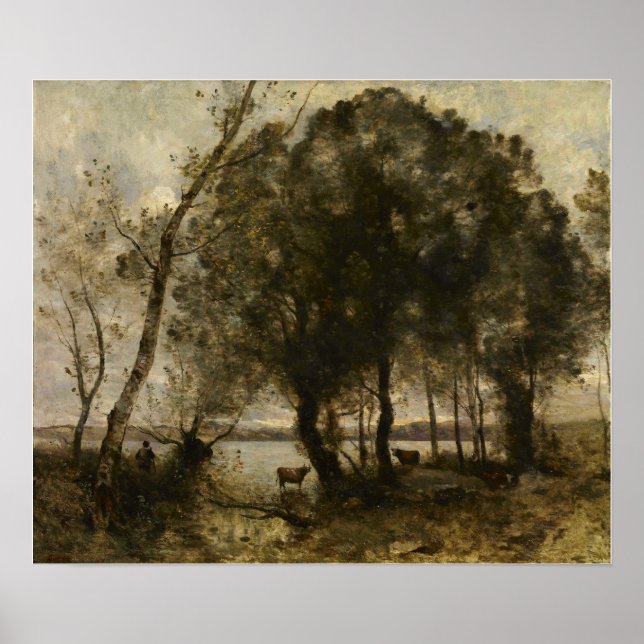 Póster Corot - El lago (Frente)