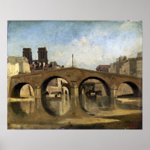Póster Corot - El viejo puente Saint-Michel 1823