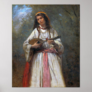 Póster Corot - Gitano Con Mandolin