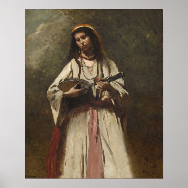 Póster Corot - Gitano Con Mandolin (Frente)