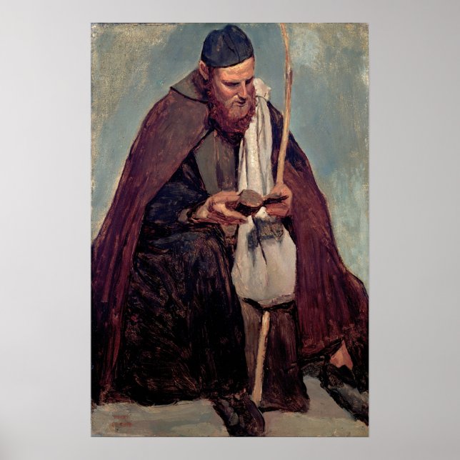 Póster Corot - lectura de monjes italianos (Frente)