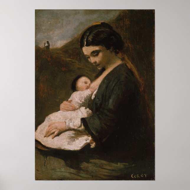 Póster Corot - Madre y Niño (Frente)