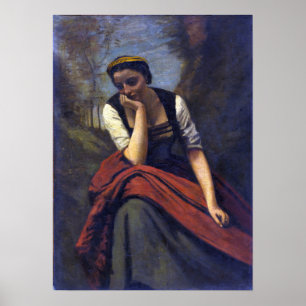 Póster Corot - Meditación femenina