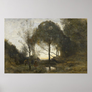 Póster Corot - Ninfas y Faunos