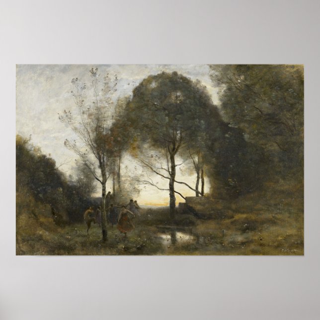 Póster Corot - Ninfas y Faunos (Frente)