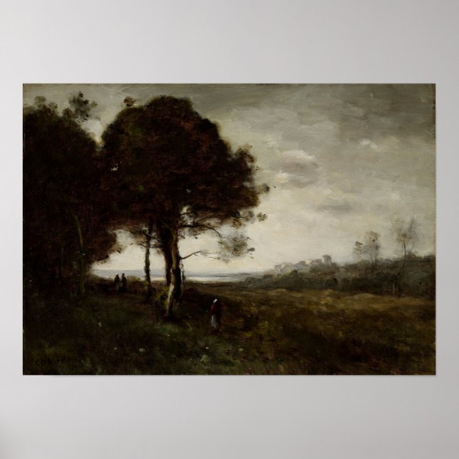 Póster Corot - Paisaje 1870 (Frente)