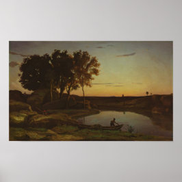 Póster Corot - Paisaje Con Lago Y Boatman