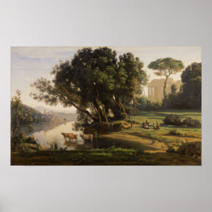Póster Corot - Paisaje italiano
