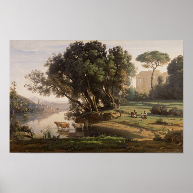 Póster Corot - Paisaje italiano (1835) (Frente)