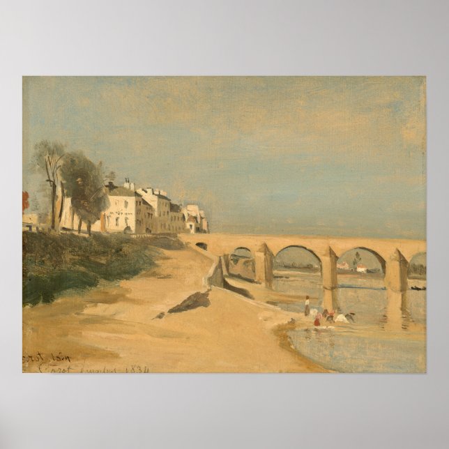 Póster Corot - Puente Sobre El Río Saone En Macon (Frente)