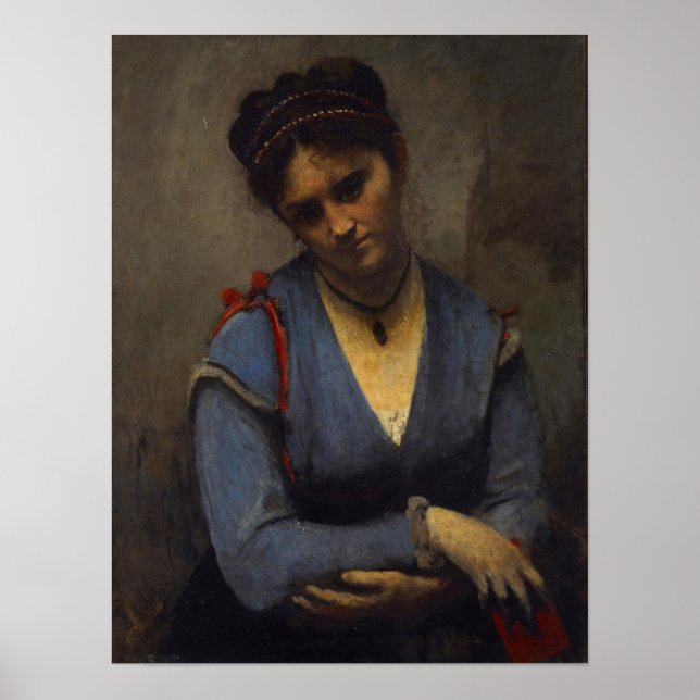 Póster Corot - Retrato De Mariette Gambay (Frente)